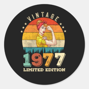 46-jarige vrouwen 1977 46e verjaardag Gift Ronde Sticker