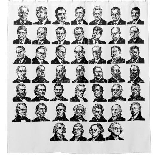 46 Presidenten Shower Curtain Douchegordijn (Voorkant)