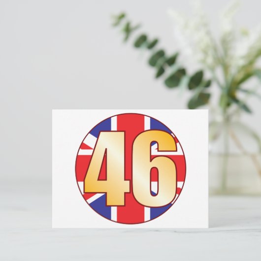 46 UK Gold Briefkaart (Staand voorkant)