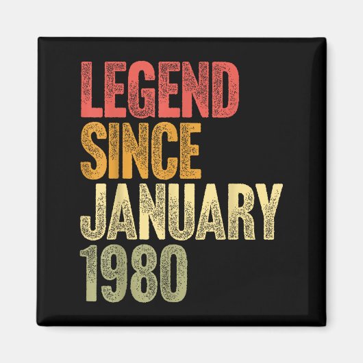 46 Year Old Legend Since January 1980 Retro 46th B Magneet (Voorkant)