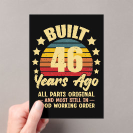 46 Years Ago All Parts Original 46th Birthday Acryl Uitnodigingen