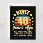 46 Years Ago All Parts Original 46th Birthday Briefkaart (Voorkant / Achterkant)