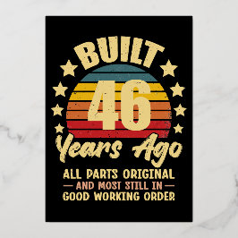 46 Years Ago All Parts Original 46th Birthday Folie Uitnodiging