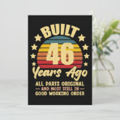46 Years Ago All Parts Original 46th Birthday Kaart (Staand voorkant)