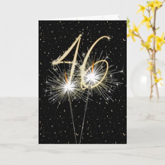 46e bruiloft sparklers kaart (Gele Bloem)