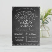 46e Chalkboard verjaardagsuitnodiging Kaart (Staand voorkant)
