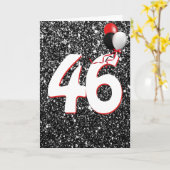 46e geboortedag ballonnen op zwarte Glitter Kaart (Gele Bloem)
