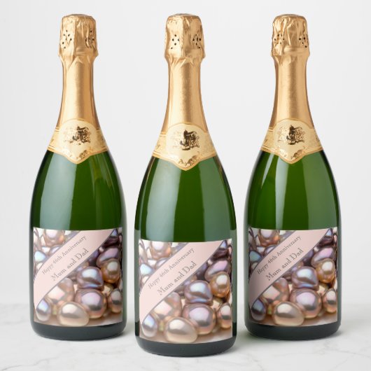 46e Jubileum Kaart Sparkling Wijnetiket (Flessen)