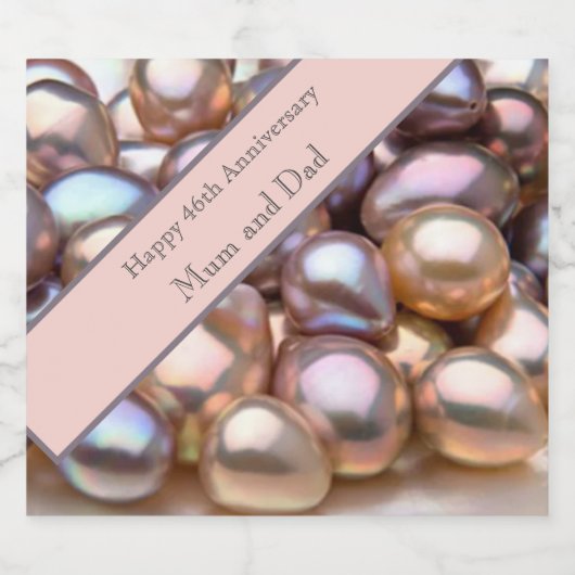 46e Jubileum Kaart Sparkling Wijnetiket (Enkel label)