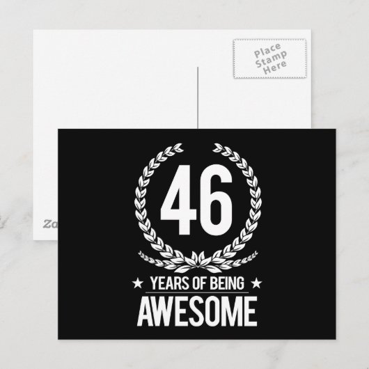 46e verjaardag (46 jaar Geweldige) Briefkaart (Voorkant / Achterkant)