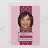 46e verjaardag Afbeelding en naam van de uitnodigi Kaart (Voorkant / Achterkant)