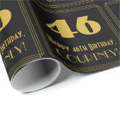 46e verjaardag - Art Deco Geïnspireerde look "46"  Cadeaupapier (Rol Hoek)