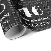 46e verjaardag - Art Deco Geïnspireerde look "46", Cadeaupapier (Rol Hoek)