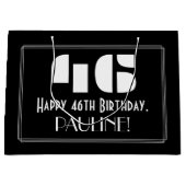 46e verjaardag ~ Art Deco geïnspireerde look "46"  Groot Cadeauzakje (Voorkant)