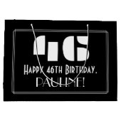 46e verjaardag ~ Art Deco geïnspireerde look "46"  Groot Cadeauzakje (Achterkant)