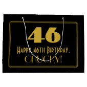 46e verjaardag — Art Deco Geïnspireerde look "46"  Groot Cadeauzakje (Achterkant)