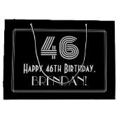 46e verjaardag — Art Deco Geïnspireerde look "46" Groot Cadeauzakje (Achterkant)