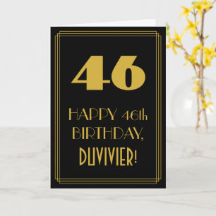 46e verjaardag - Art Deco Geïnspireerde look "46" Kaart
