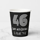 46e verjaardag — Art Deco Geïnspireerde look "46"  Papieren Bekers (Achterkant)