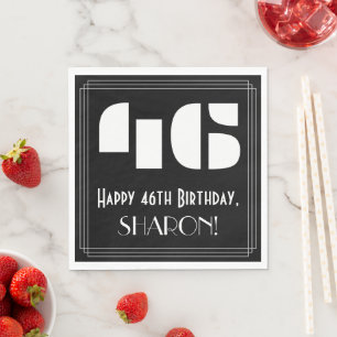 46e verjaardag: Art Deco Geïnspireerde look "46" + Servet