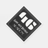 46e verjaardag: Art Deco Geïnspireerde look "46" + Servet (Hoek)