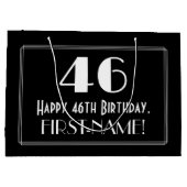 46e verjaardag: Art Deco Geïnspireerde stijl "46", Groot Cadeauzakje (Achterkant)