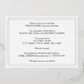 46e verjaardag: Art Deco Kijk "46" en naam Folie Uitnodiging (Achterkant)