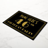 46e verjaardag: Art Deco Kijk "46", met naam Folie Uitnodiging (Gedraaid)