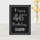 46e verjaardag: Art Deco Style # 46 en aangepaste  Kaart (Gele Bloem)