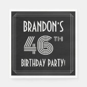 46e verjaardag: Art Deco Style + aangepaste naam Servet (Voorkant)