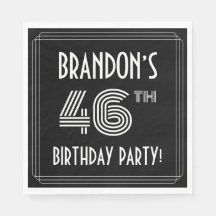 46e verjaardag: Art Deco Style + aangepaste naam