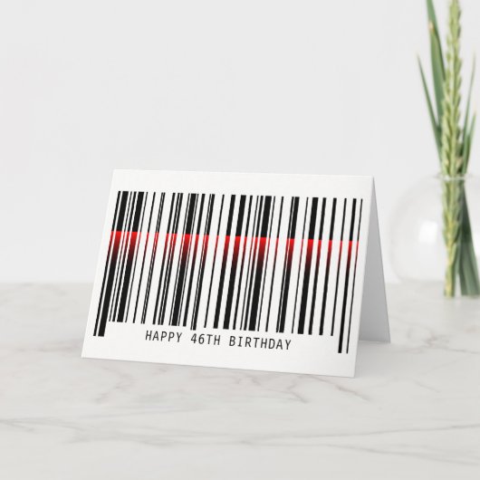 46e verjaardag Barcode met laserKaart Kaart (Voorkant)