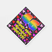 46e verjaardag: Beeldende hartenpatronen, regenboo Servet (Hoek)