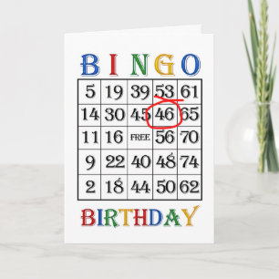 46e verjaardag Bingo kaart