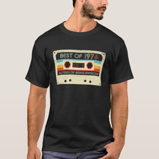 46e verjaardag cadeaus retro beste van 1976 t-shirt (Voorkant)
