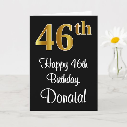 46e verjaardag ~ Elegant Luxe Faux Gold Look # Kaart (Kleine Plant)