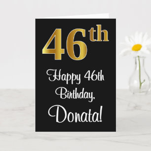 46e verjaardag ~ Elegant Luxe Faux Gold Look # Kaart