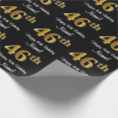 46e verjaardag: Elegante luxe faux gouden look # Cadeaupapier (Hoek)