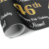 46e verjaardag: Elegante luxe faux gouden look # Cadeaupapier (Rol Hoek)