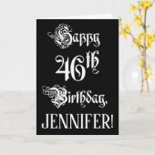 46e verjaardag: Fancy, Elegant Schrift + Aangepast Kaart (Gele Bloem)