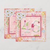 46e verjaardag feest scrapbooking stijl kaart (Voorkant / Achterkant)