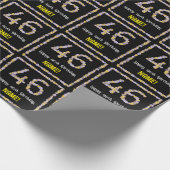 46e verjaardag: Floral Flowers Number, Custom Name Cadeaupapier (Hoek)