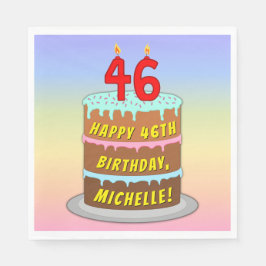 46e verjaardag: Fun Cake and Candles + Custom Name Servet