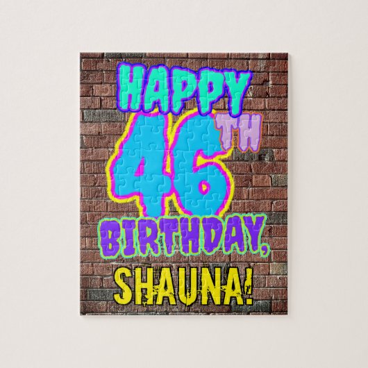 46e verjaardag ~ Fun, geïnspireerd door Urban Graf Legpuzzel (Verticaal)