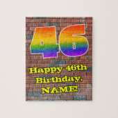 46e verjaardag: Fun Graffiti-geïnspireerde regenbo Legpuzzel (Verticaal)