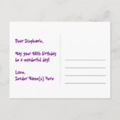 46e verjaardag: Fun Hearts Pattern, Regenboog 46 Briefkaart (Achterkant)