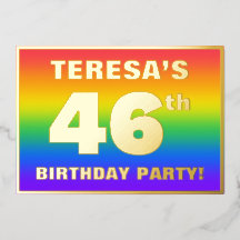 46e verjaardag: Fun, kleurrijk regenboogpatroon