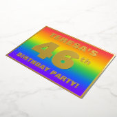 46e verjaardag: Fun, kleurrijk regenboogpatroon Folie Uitnodiging (Gedraaid)