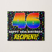 46e verjaardag — Fun, kleurrijk Star Field Pattern Legpuzzel (Horizontaal)