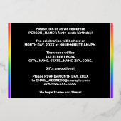 46e verjaardag — Fun, kleurrijke Fireworks look Folie Uitnodiging (Achterkant)